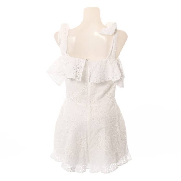Saks Fifth Avenue White Eyelet Shorts Romper - Picture 7 of 9